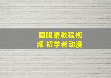 画眼睛教程视频 初学者动漫